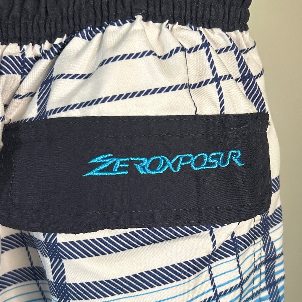 ZeroXposur White and Blue Plaid Shorts - Picture 6 of 7